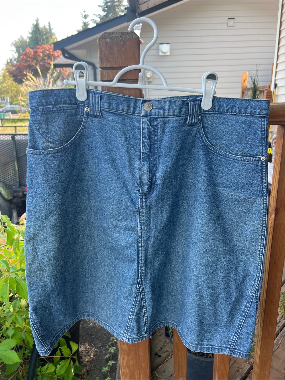 Penmans Blue Denim Skirt Ladies Size XL Stretch Casual Classic
